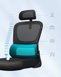 Scaun de birou Songmics Negru 64.5x71.5x121.5 cm - 6