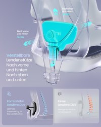 Scaun de birou Songmics Negru 70x70x136 cm - 4