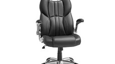 Scaun de birou, Songmics, OBG65BK, Negru, 75 x 70 x 137 cm