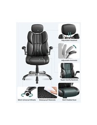 Scaun de birou, Songmics, OBG65BK, Negru, 75 x 70 x 137 cm - 3