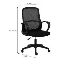 Scaun de birou Zuena, Pako World, Negru - 6