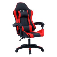 Scaun de gaming William piele ecologica negru - rosu - 1