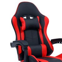 Scaun de gaming William piele ecologica negru - rosu - 5