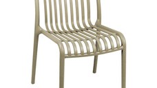 Scaun de gradina de bar Laudre plastic PP cappuccino 42x58x79 cm