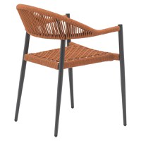 Scaun de gradina Freiburg aluminiu negru, sfoara mocha - 2