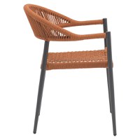 Scaun de gradina Freiburg aluminiu negru, sfoara mocha - 3