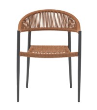 Scaun de gradina Freiburg aluminiu negru, sfoara mocha - 4