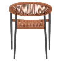 Scaun de gradina Freiburg aluminiu negru, sfoara mocha - 5