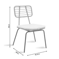 Scaun de Gradina Naoki Negru - Gri - 6