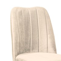 Scaun din catifea Vespera ecru - picior de culoarea nuc - 5