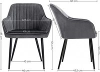 Scaun dining, Songmics, Gri, 62.5x60x85 cm - 7
