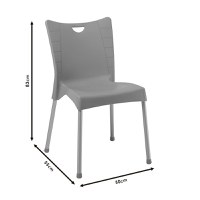 Scaun exterior Crafted plastic culoare cappuccino, picior de aluminiu - 4