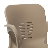Scaun exterior Feast plastic culoare cappuccino, picior de aluminiu - 2