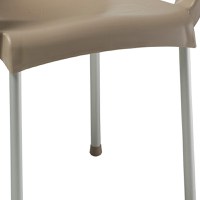 Scaun exterior Feast plastic culoare cappuccino, picior de aluminiu - 3