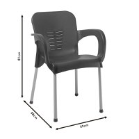 Scaun exterior Feast plastic culoare cappuccino, picior de aluminiu - 4