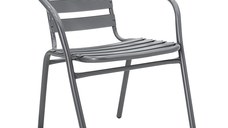 Scaun exterior Tade din metal de culoare gri inchis