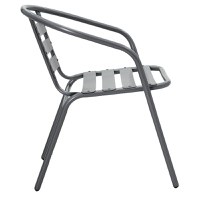 Scaun exterior Tade din metal de culoare gri inchis - 3