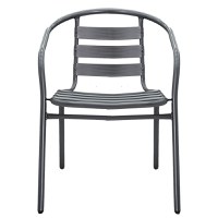 Scaun exterior Tade din metal de culoare gri inchis - 4
