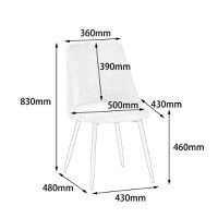 Scaun Giselle Pako World Bej 51x52x82 cm - 9