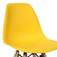 Scaun Julita pentru copii galben din plastic PP si lemn de fag natural 31x35x57.5 cm - 4