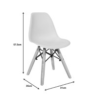 Scaun Julita pentru copii galben din plastic PP si lemn de fag natural 31x35x57.5 cm - 6