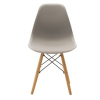 Scaun Julita plastic gri - picior culoare lemn natural 46x50x82cm - 4