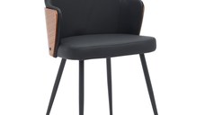 Scaun Marci piele ecologica PU negru picioare metal negru 58x58x91 cm