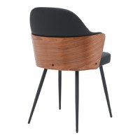 Scaun Marci piele ecologica PU negru picioare metal negru 58x58x91 cm - 2