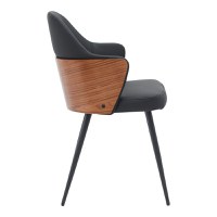 Scaun Marci piele ecologica PU negru picioare metal negru 58x58x91 cm - 3