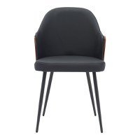 Scaun Marci piele ecologica PU negru picioare metal negru 58x58x91 cm - 4