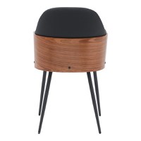 Scaun Marci piele ecologica PU negru picioare metal negru 58x58x91 cm - 5