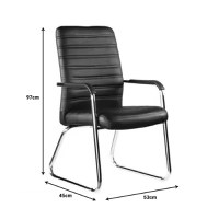 Scaun stivuibil Sefine negru piele ecologica PU picioare cromate 53x45x97 cm - 2