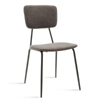 Scaun Tania material textil antica gri inchis - picior negru - 1