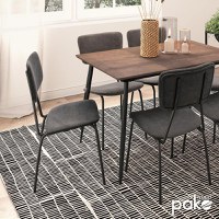 Scaun Tania material textil antica gri inchis - picior negru - 2