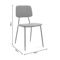 Scaun Tania material textil antica gri inchis - picior negru - 8