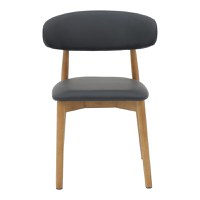 Scaun Ubene din lemn de cauciuc si piele ecologica PU in nuanta nuc si negru 46x58x79 cm - 4