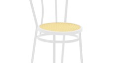 Scaun Vienna plastic ratan bej - metal alb