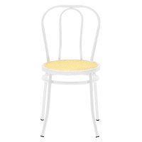 Scaun Vienna plastic ratan bej - metal alb - 4