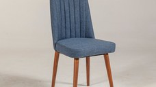 Scaun Vina 1048 - Albastru, Walnut