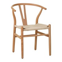 Scaun Wishbone din lemn de cauciuc si franghie in nuanta naturala 50x51x80 cm - 1