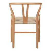 Scaun Wishbone din lemn de cauciuc si franghie in nuanta naturala 50x51x80 cm - 5
