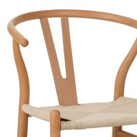Scaun Wishbone din lemn de cauciuc si franghie in nuanta naturala 50x51x80 cm - 6
