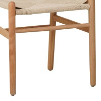 Scaun Wishbone din lemn de cauciuc si franghie in nuanta naturala 50x51x80 cm - 7