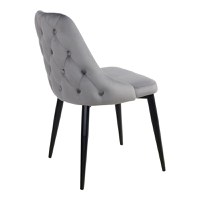 Scaun Zedna, Pako World, Catifea Gri, Picioare negre, 51x58x84 cm - 2