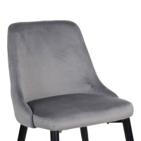 Scaun Zedna, Pako World, Catifea Gri, Picioare negre, 51x58x84 cm - 5