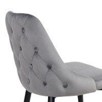 Scaun Zedna, Pako World, Catifea Gri, Picioare negre, 51x58x84 cm - 6