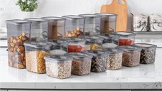 Set 18 cutii de depozitare alimente BNMPGGY18, Antracit