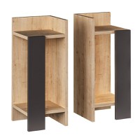 Set 2 Noptiere Immerse stejar - antracit 27x25x60cm - 1