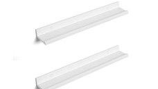 Set 2 rafturi suspendate, Songmics, LWS60WT, Alb, 60 x 10 cm