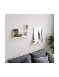 Set 2 rafturi suspendate, Songmics, LWS60WT, Alb, 60 x 10 cm - 3